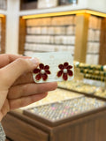 Red flower earing
